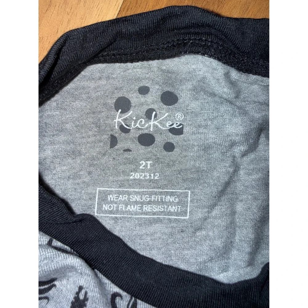 KicKee‎ Pants Pajama Set Kids 2T Heathered Gray NEW Rock and Roll guitar flame